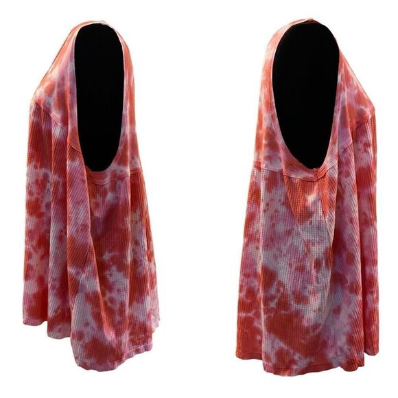 True Craft Pink and White Tie Dye Waffle Weave Sleeveless Top Sz 3X NWT - Picture 3 of 12